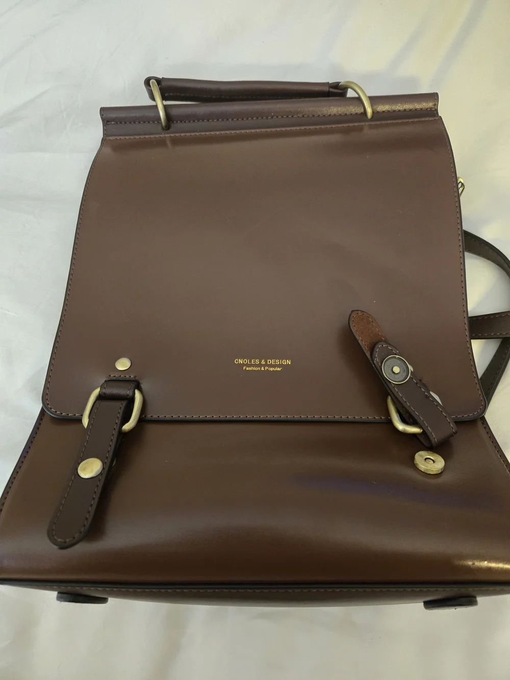Brown Leather Crossbody Backpack